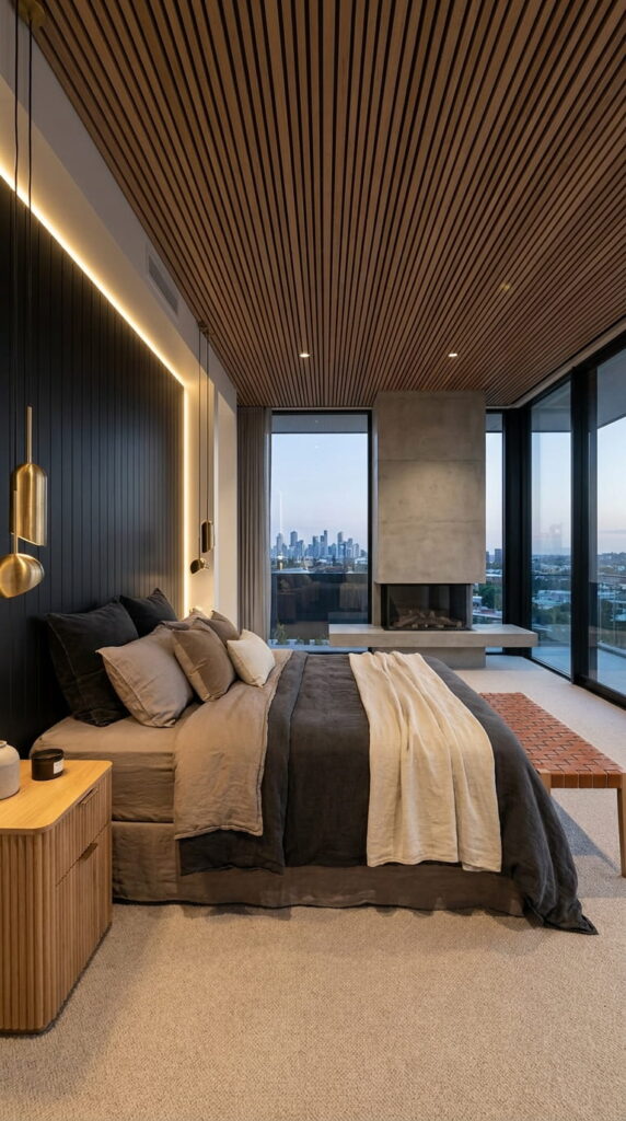 12. Install Black Wall Paneling