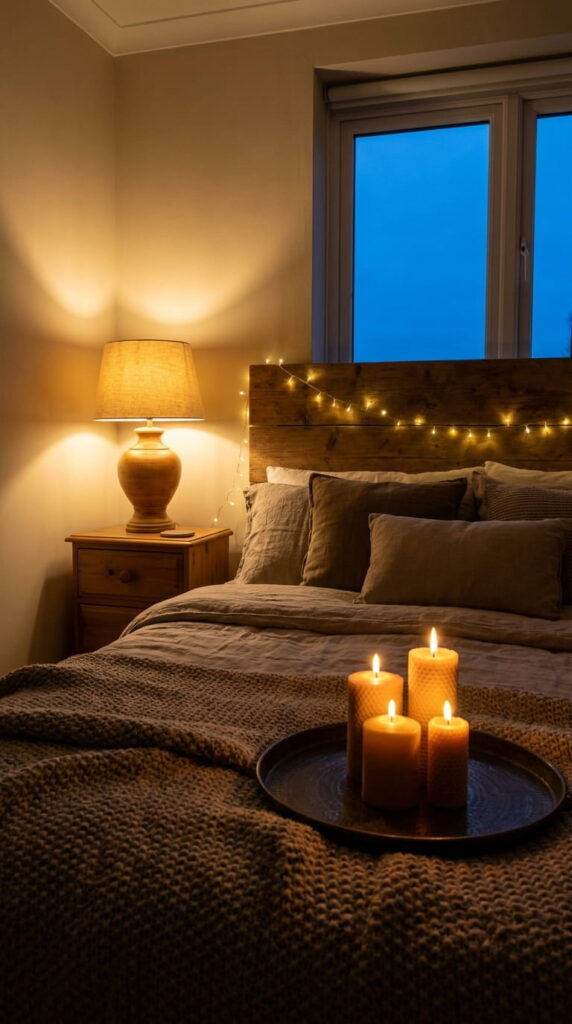 2. Add Warm Lighting Instead of One Bright Ceiling Light