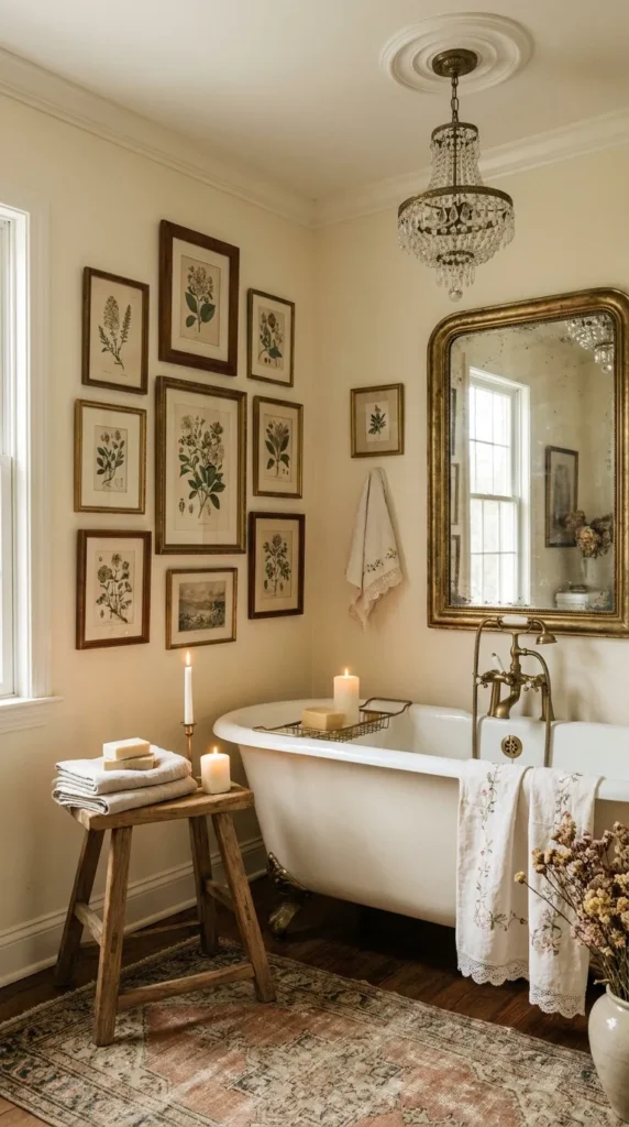 2. Vintage Bathroom Frames Decor Wall Art That Feels Timeless