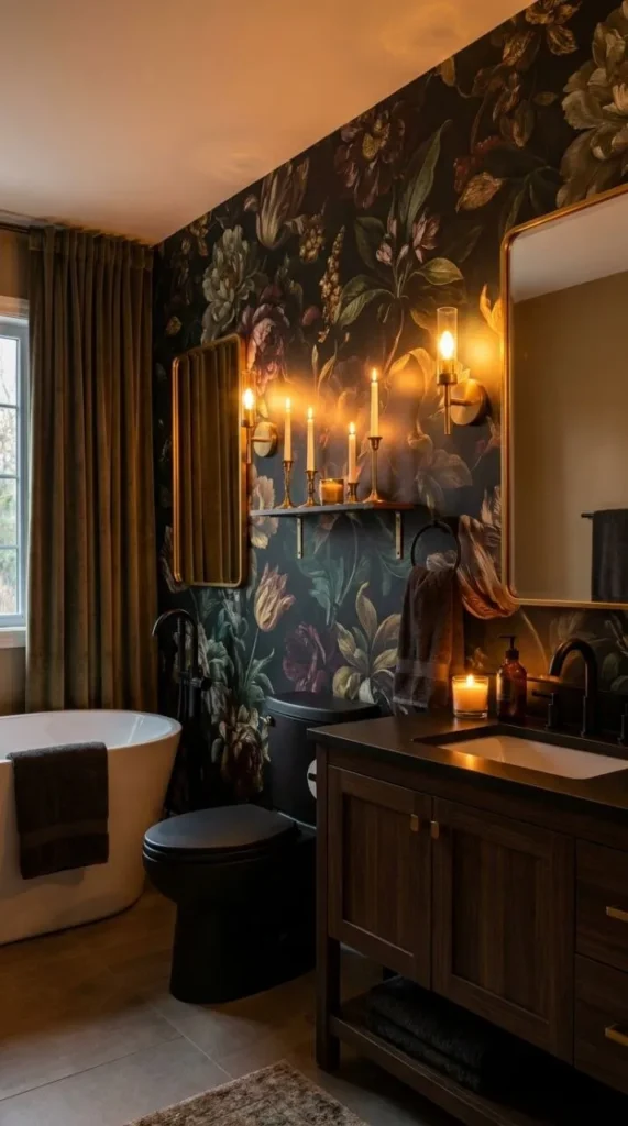 Wallpaper Above Toilet