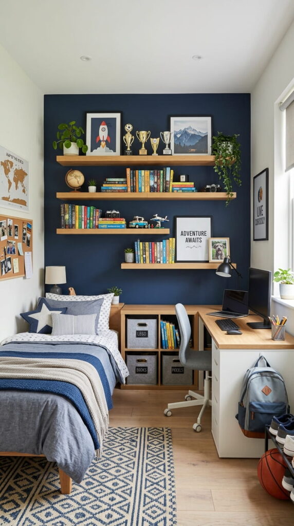 9. Add Wall Shelves for Style and Storage