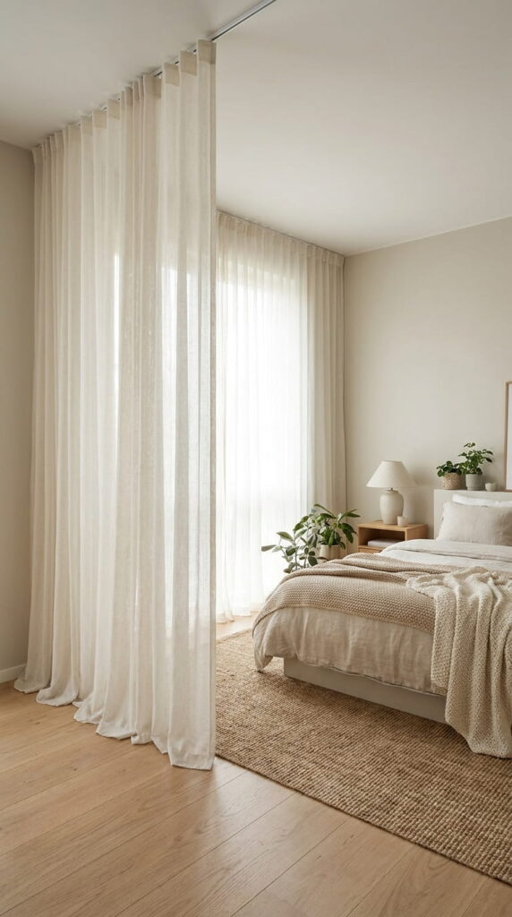 9. Hang Curtains Higher to Make the Room Look Taller