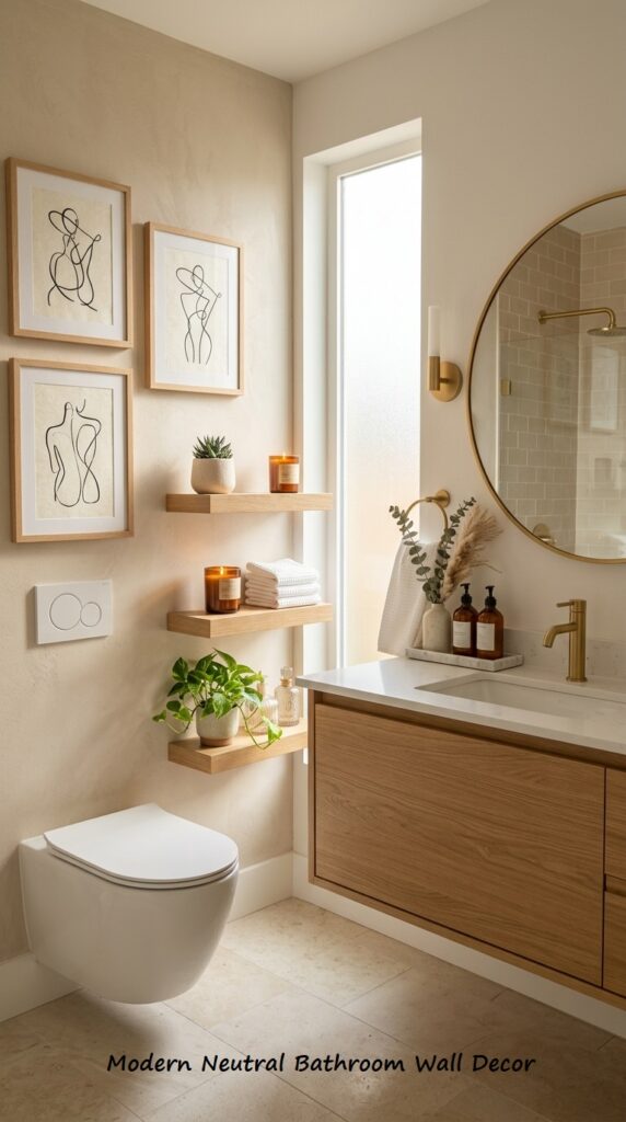 Modern Neutral Bathroom Wall Decor
