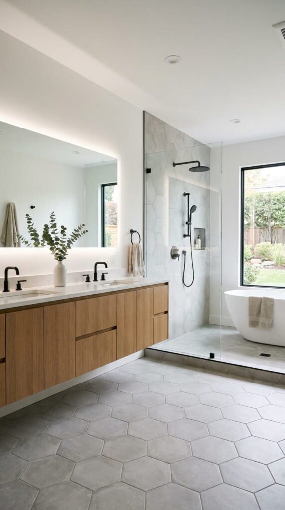 10. Large Hexagon Shower Floor