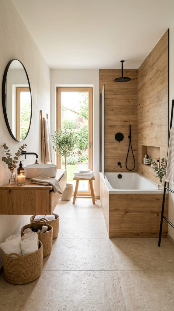 11. Wood-Look Porcelain Tiles