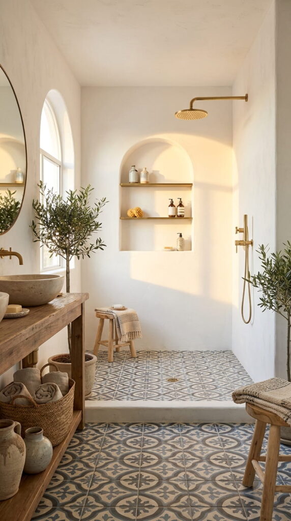 13. Patterned Moroccan Shower Floor