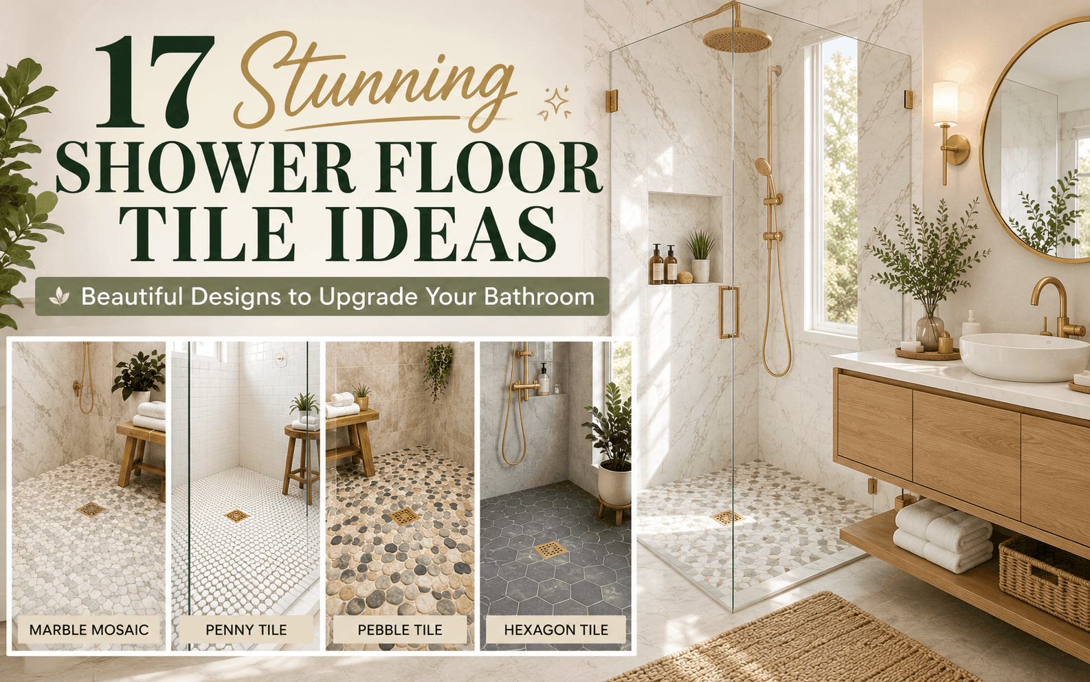 17 stunning shower floor tile ideas