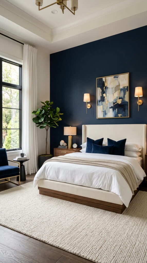 2. Moody Navy Accent Wall