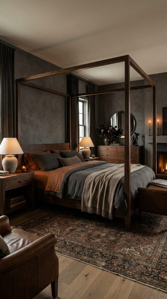 3. Choose Dark Wood Furniture