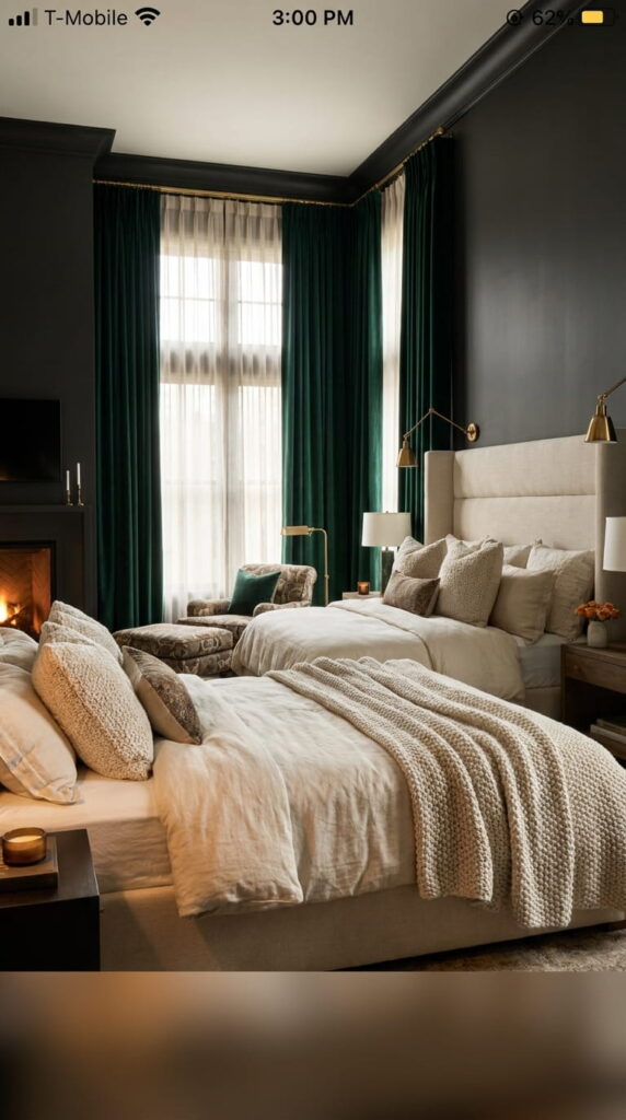 4. Install Floor-to-Ceiling Curtains
