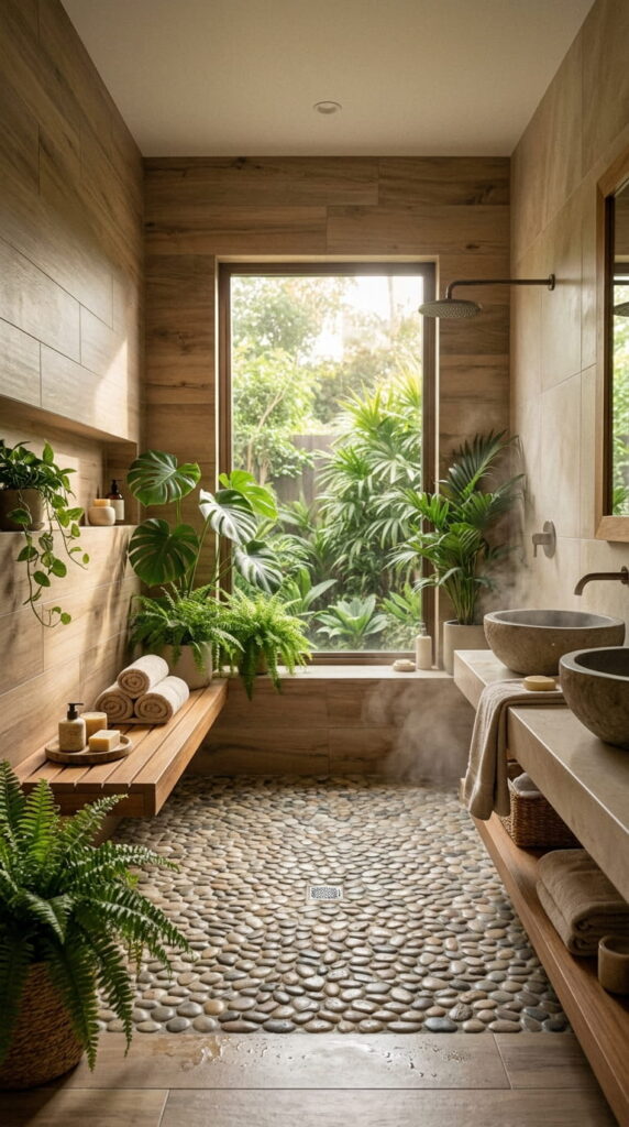 4. Natural Pebble Shower Floor