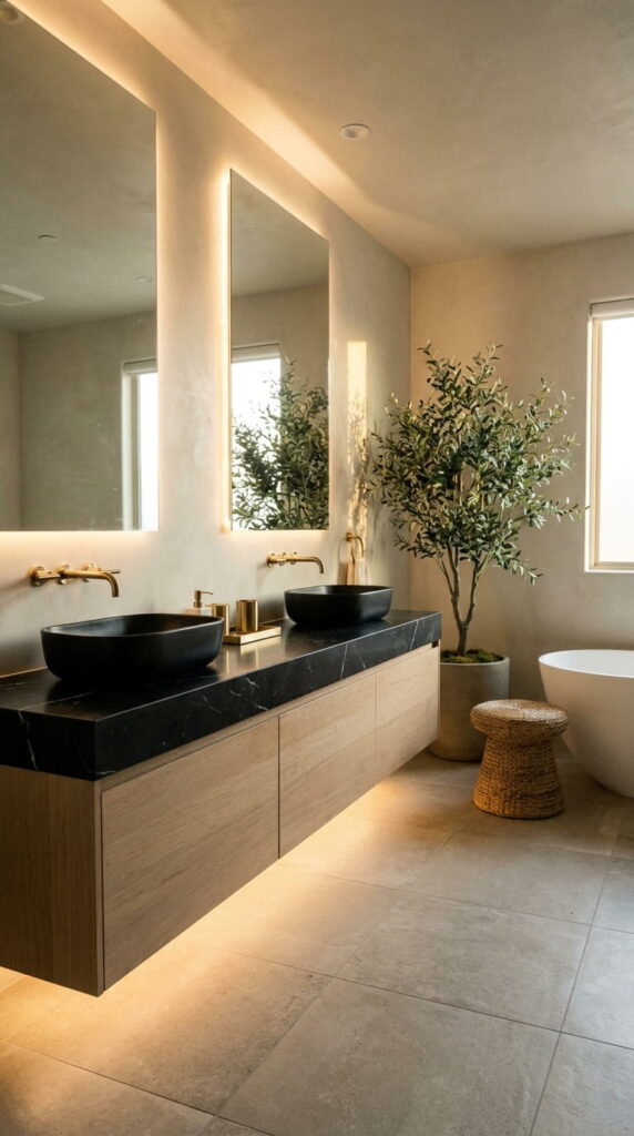 4. Use Black Marble Countertops