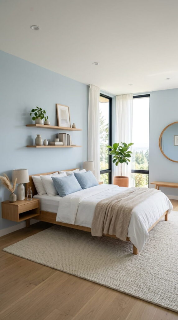 7. Light Blue Scandinavian Bedroom