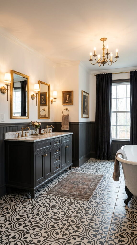 8. Contrasting Walls with Statement Floors