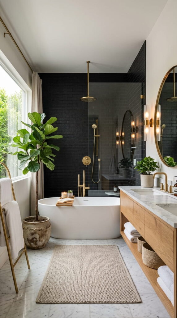 9. Matte Black Accent Wall