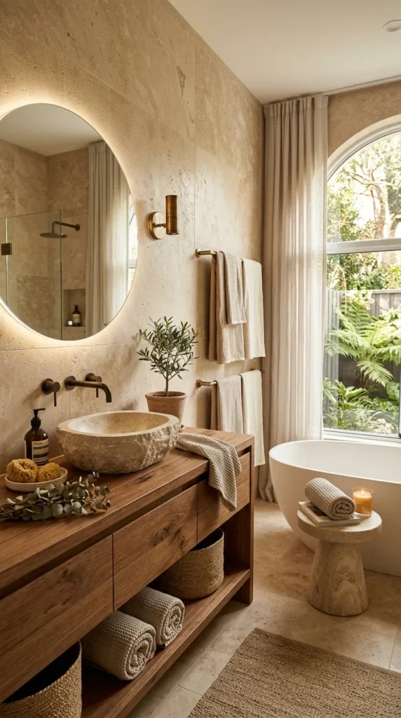 9. Warm Beige Stone Tiles