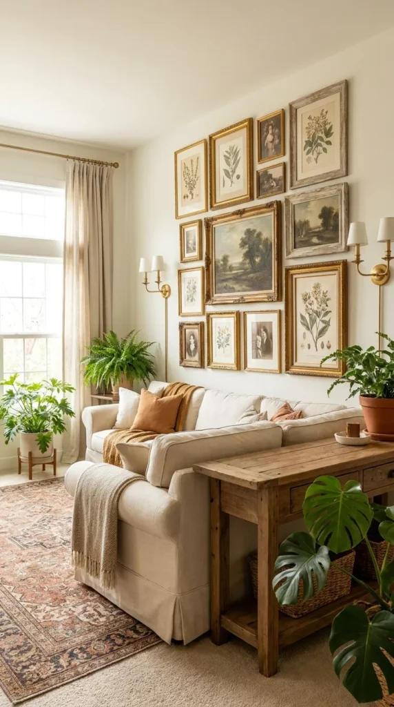 11. Create a Gallery Wall with Vintage Frames