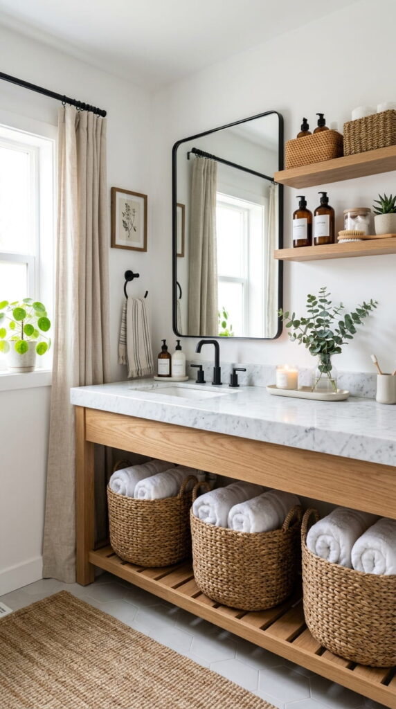 12. Organize with Decorative Baskets