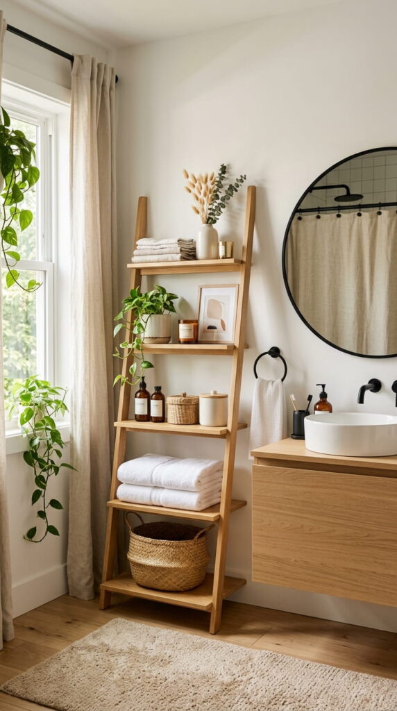 13. Add a Leaning Ladder Shelf
