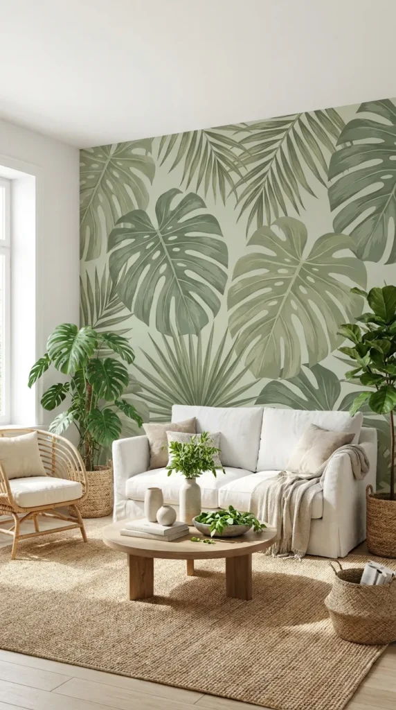 3. Botanical Leaf Wallpaper