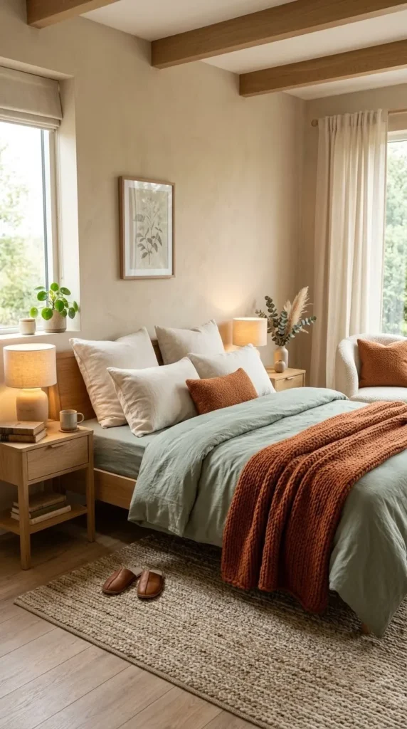 4. Add a Simple Burnt Orange Throw