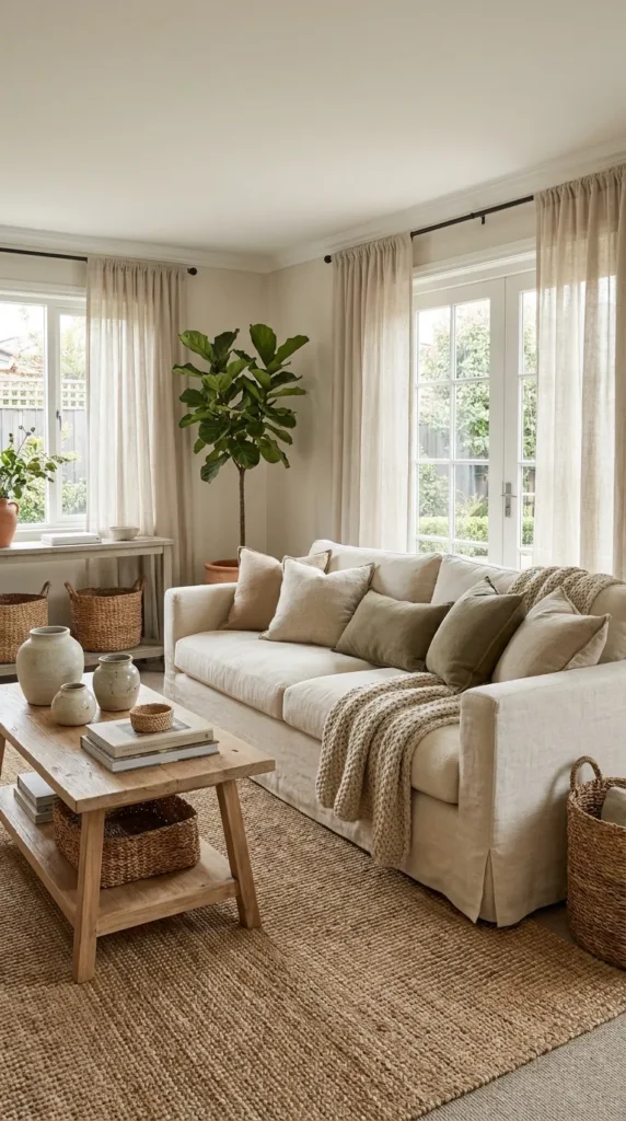 4. Linen Slipcovered Sofa