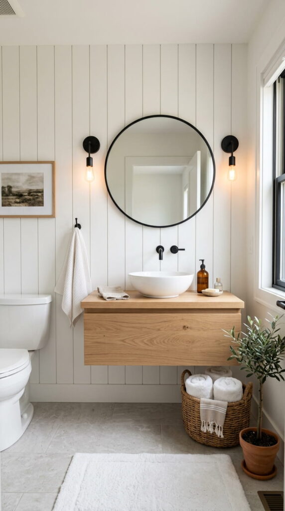 4. Vertical Shiplap Accent Wall
