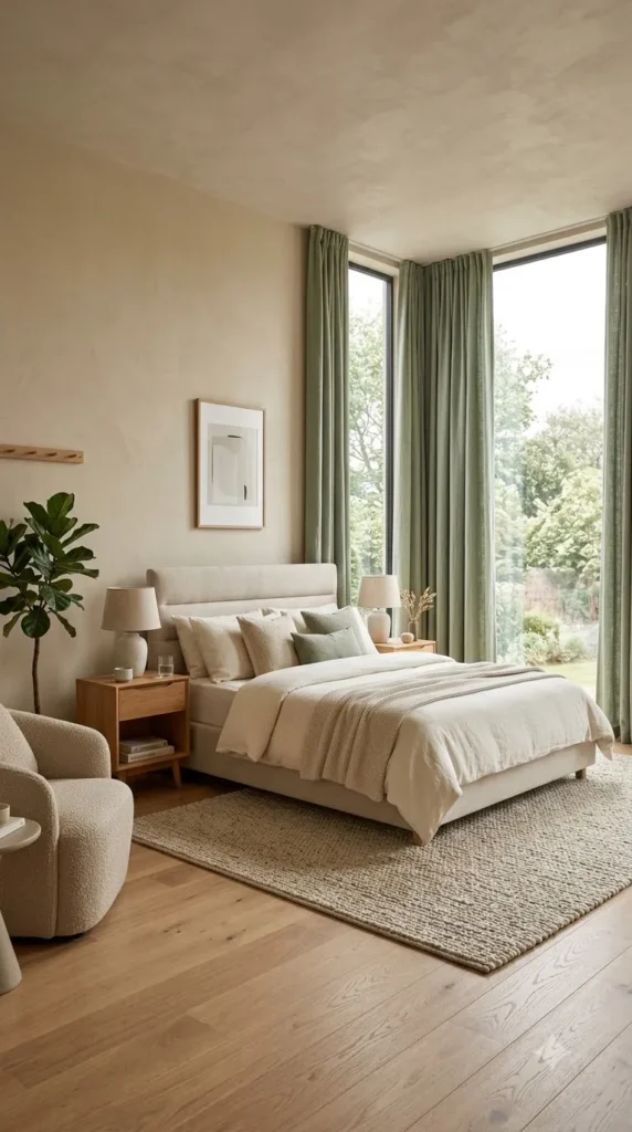 5. Add Sage Green Curtains