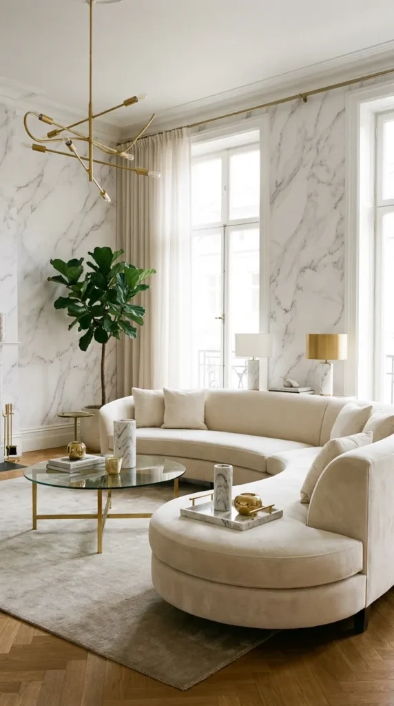 5. Marble Effect Wallpaper
