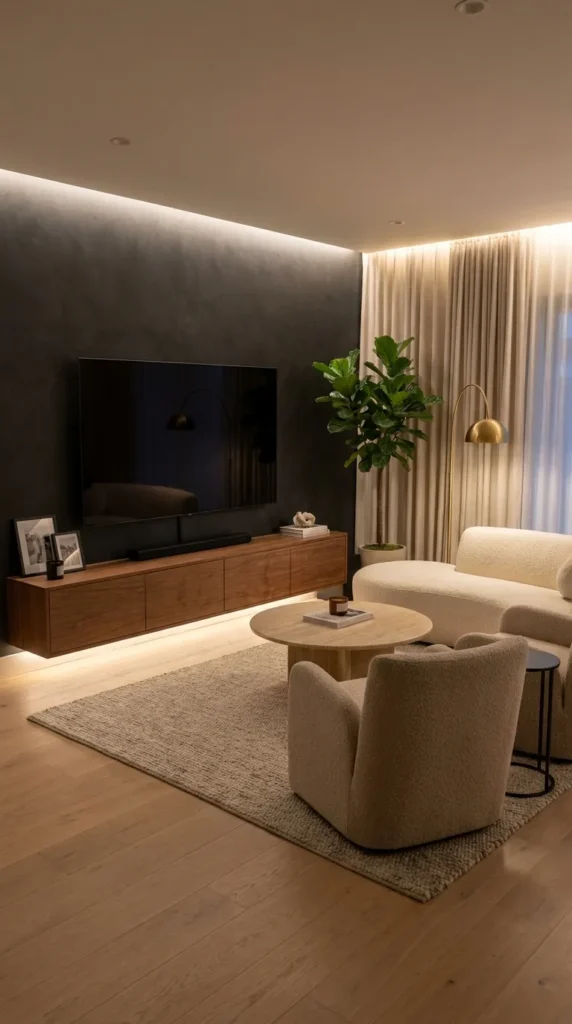 7. Moody Charcoal Feature Wall