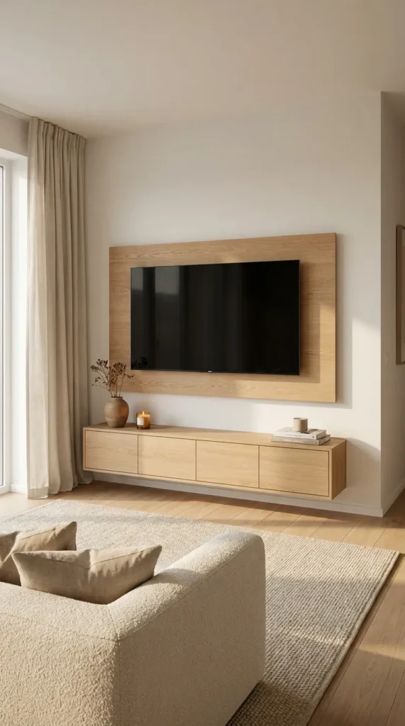 8. Minimal Floating Wood Panel