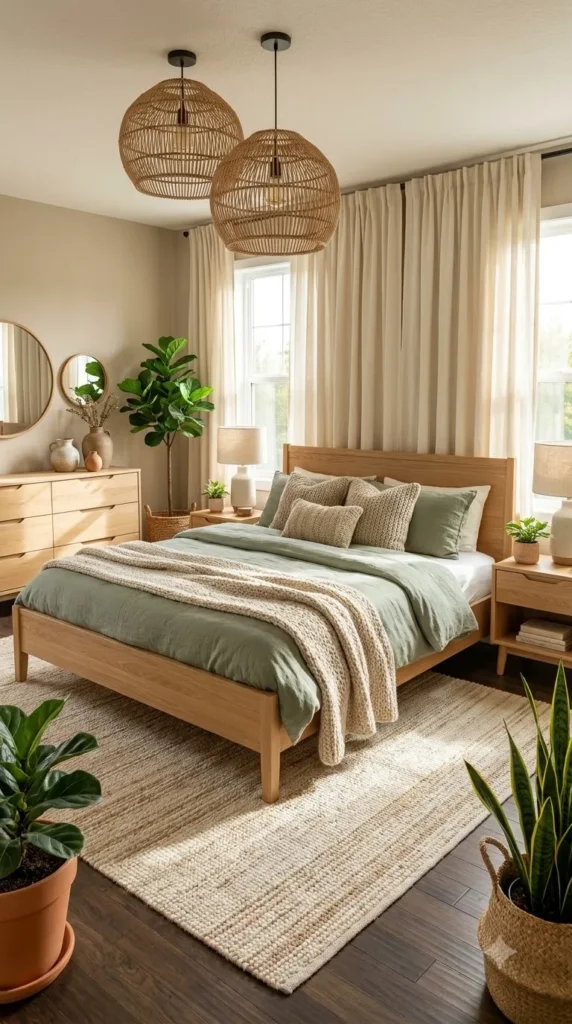 9. Add Natural Wood Furniture