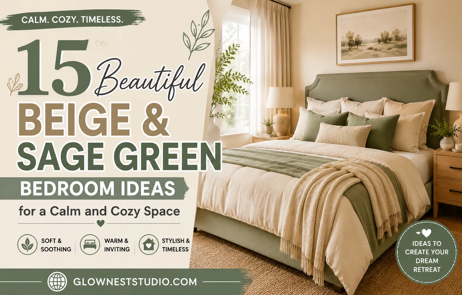 Cozy Beige and Sage Bedroom Ideas