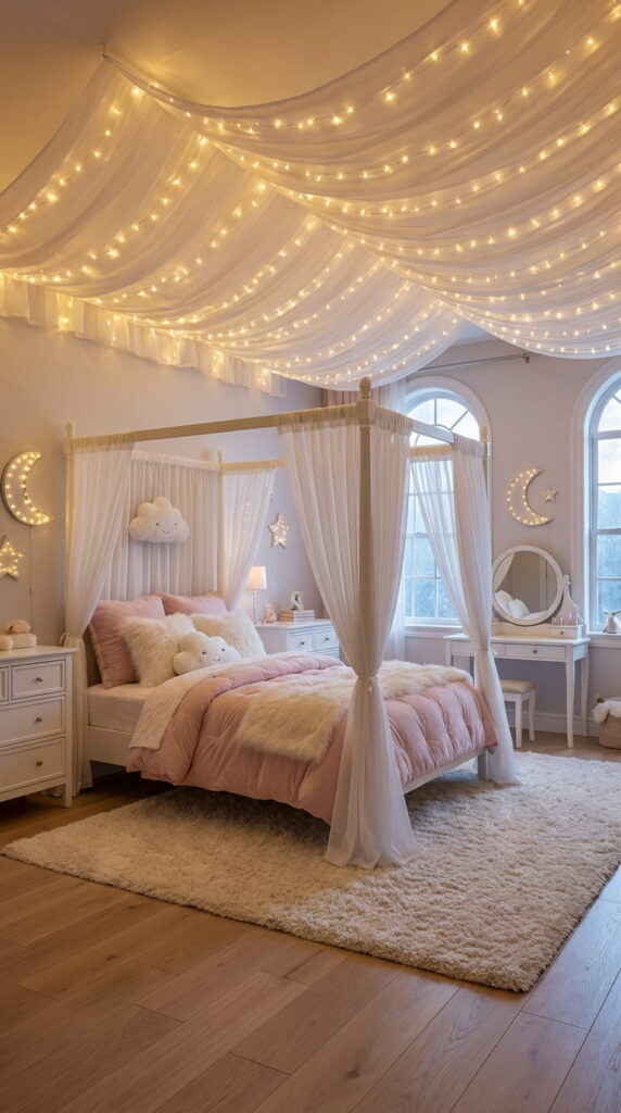 Idea 8 Fairy Light Ceiling Canopy