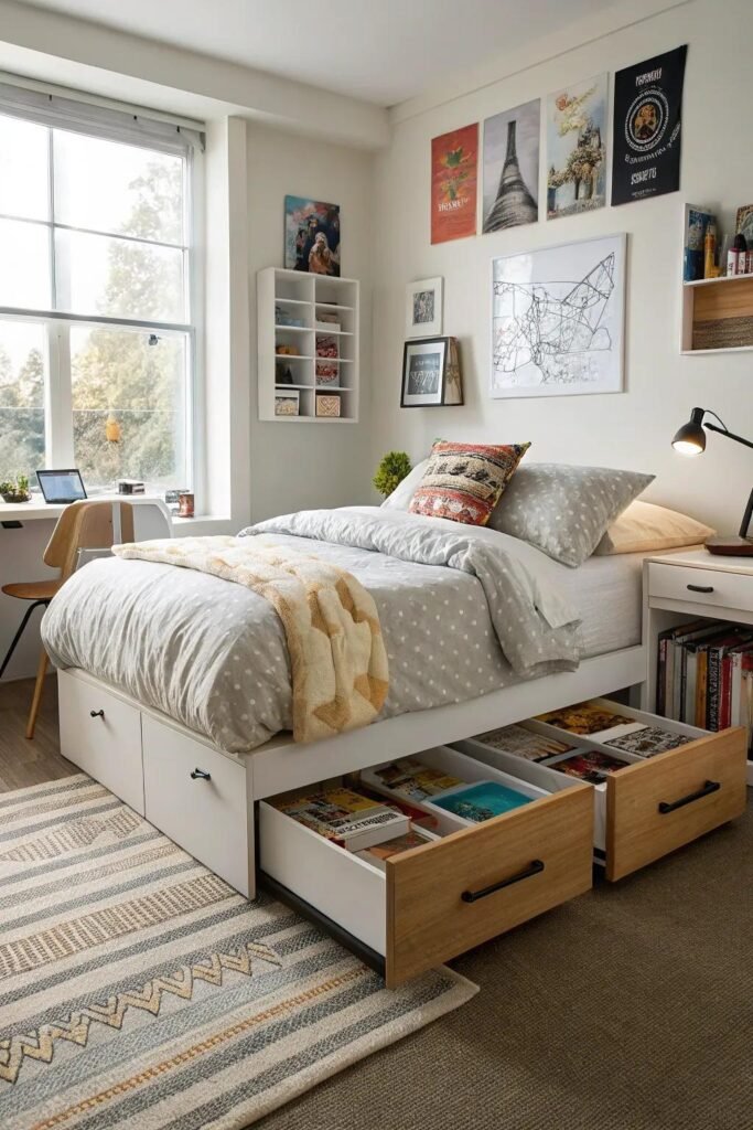 1. Choose a Bed With Built-In Storage