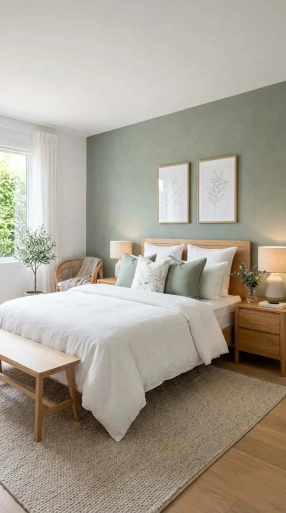 3. Create a Sage Green Accent Wall