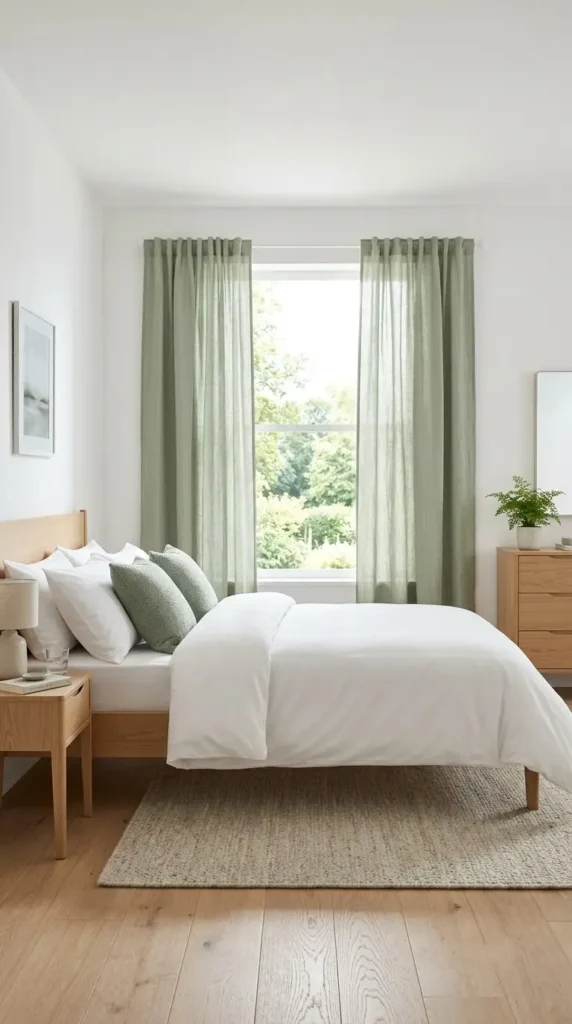 7. Add Sage Green Curtains